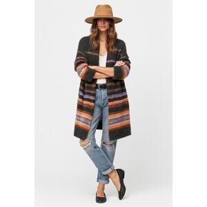 Free People Alpaca Blend Striped Cardigan Slouchy Boho Cozy Knit – Size Small